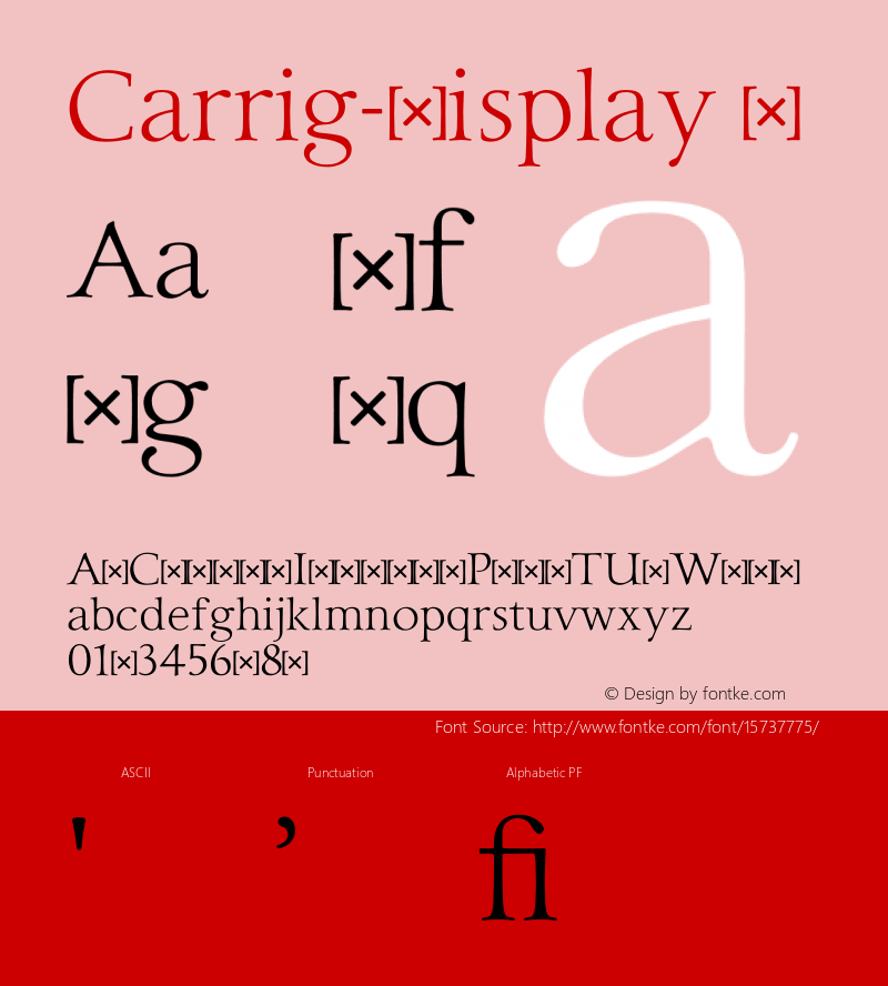Carrig-Display ☞ Version 1.000;PS 002.000;hotconv 1.0.70;makeotf.lib2.5.58329;com.myfonts.easy.paulo-goode.carrig.display.wfkit2.version.4t9C Font Sample