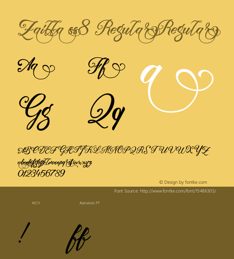 Zailla ss8 Regular Regular 1.000 Font Sample