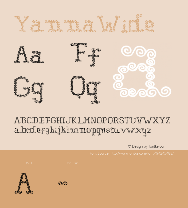 ☞YannaWide Version 1.000 2007 initial release;com.myfonts.easy.intellecta.yanna.wide.wfkit2.version.2WWE图片样张