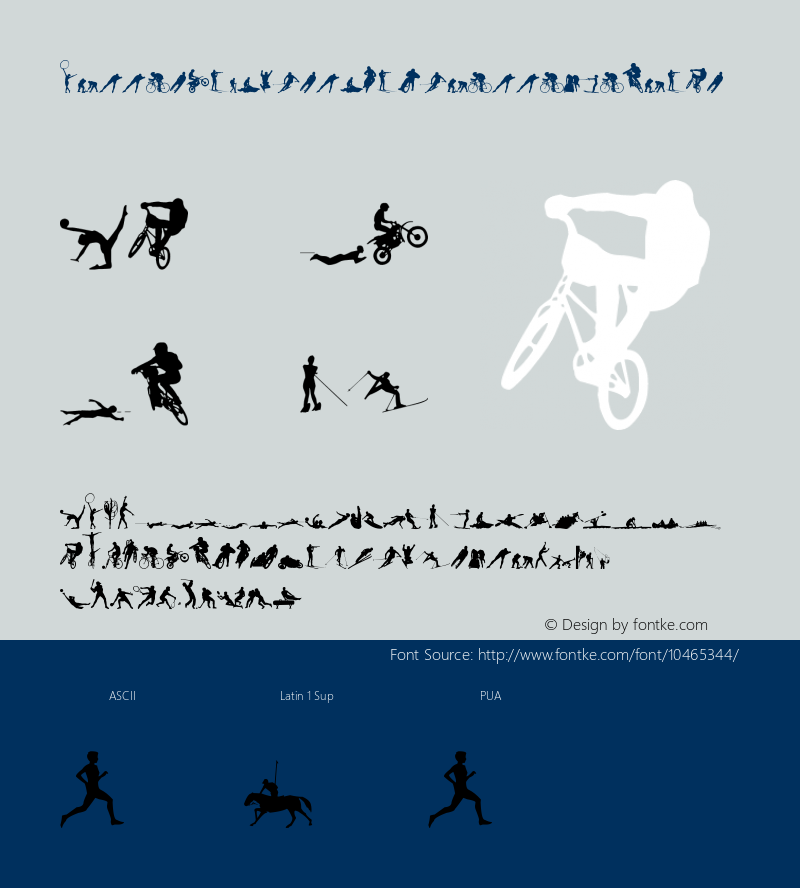 Butterfly Sport Silhouettes Regular Version 1.00 February 4, 2009, initial release Font Sample