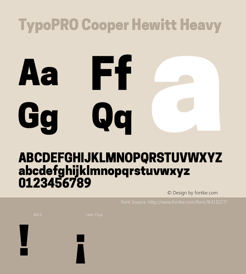 TypoPRO Cooper Hewitt Heavy 1.000 Font Sample