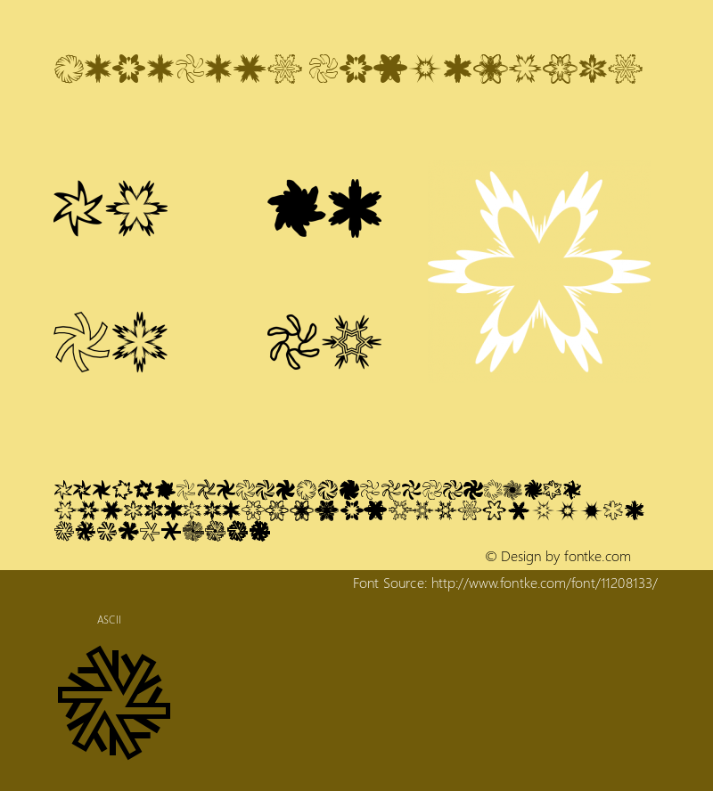 MiniPics Snowflakes Version 001.001 Font Sample