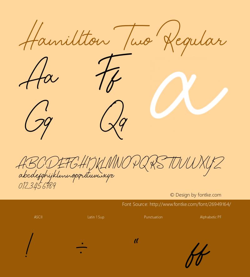 Hamillton Two Version 1.000 Font Sample