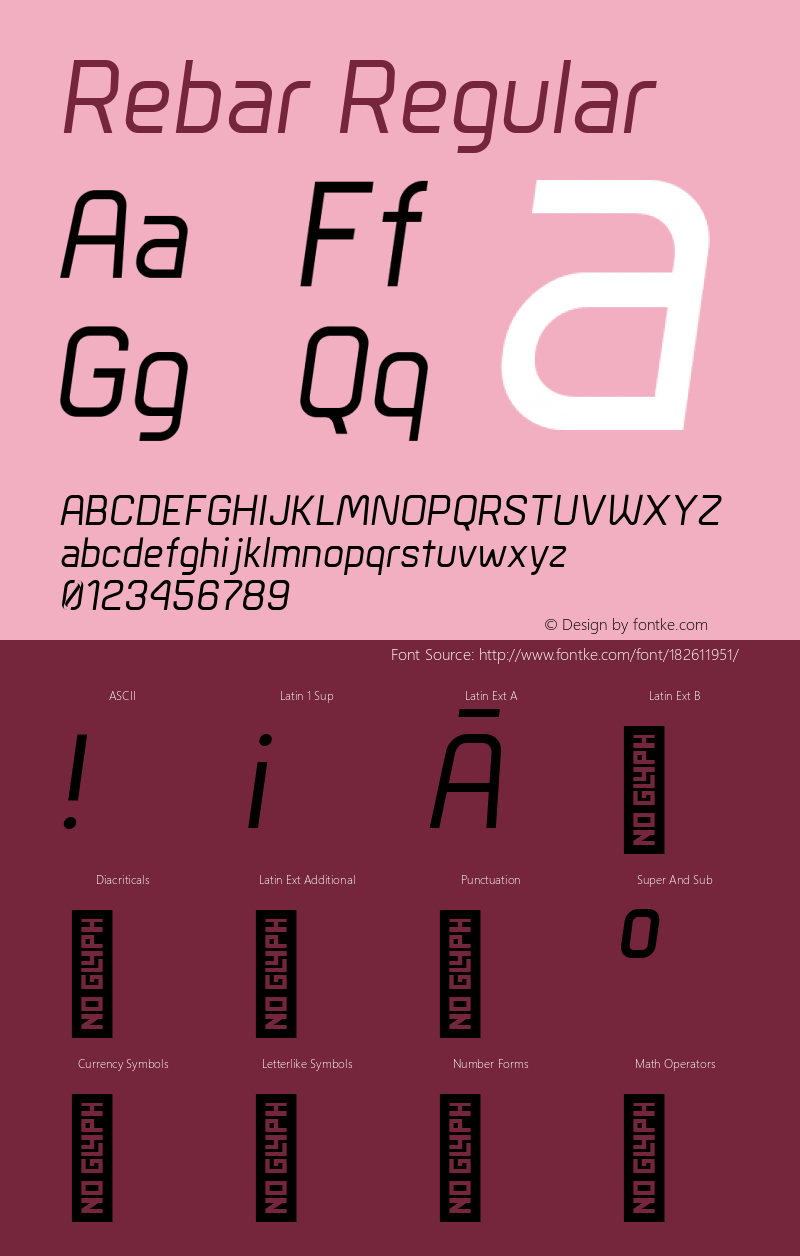 Rebar Light Italic Version 2.00图片样张