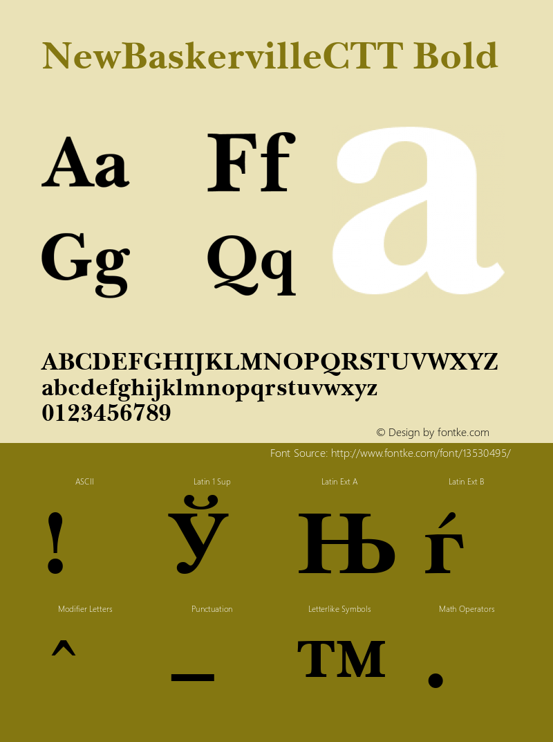 NewBaskervilleCTT Bold 1.000.000 Font Sample