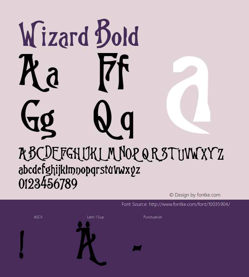 Wizard Bold Rev. 003.000 Font Sample