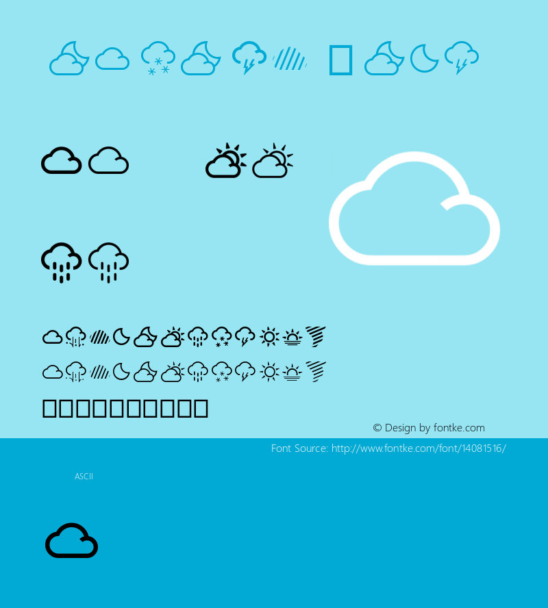 WeatherIcons Medium Version 001.000 Font Sample