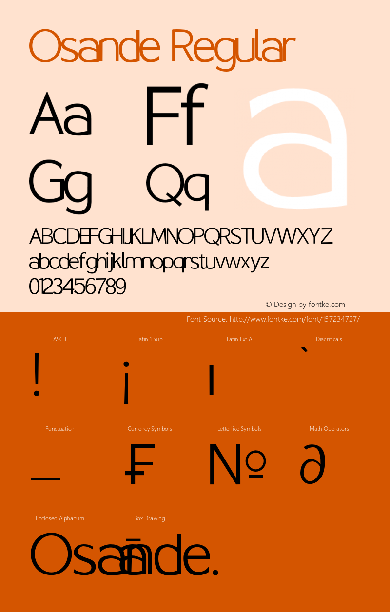 Osande W05 Light Version 1.00 Font Sample