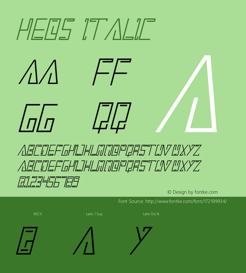 Heos Italic Version 1.004;Fontself Maker 3.5.4图片样张