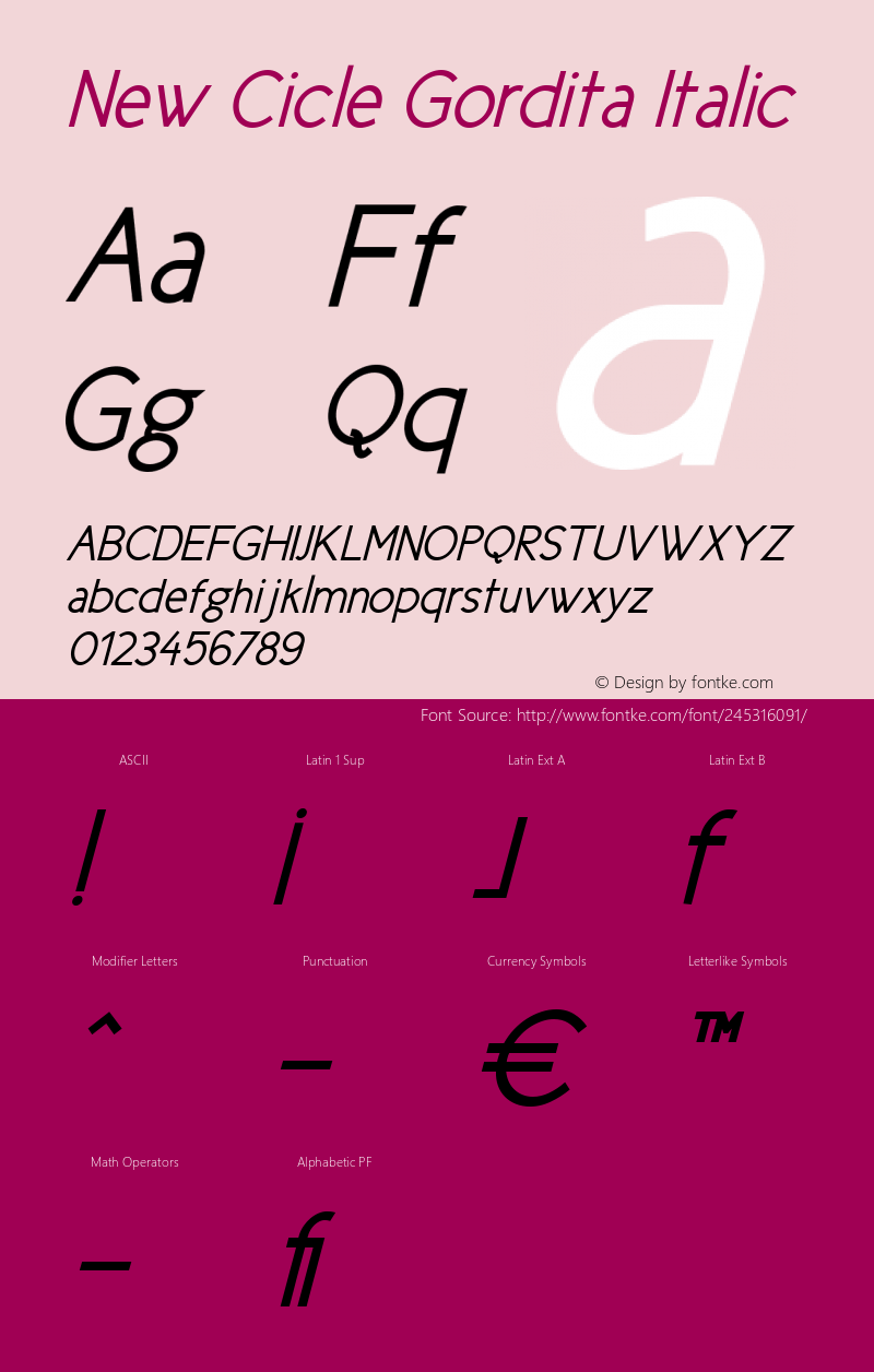 New Cicle Gordita Italic Version 001.000图片样张