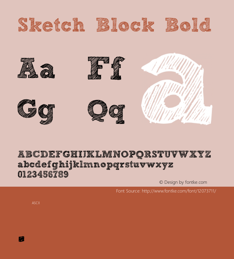 Sketch Block Bold Version 1.001 Font Sample