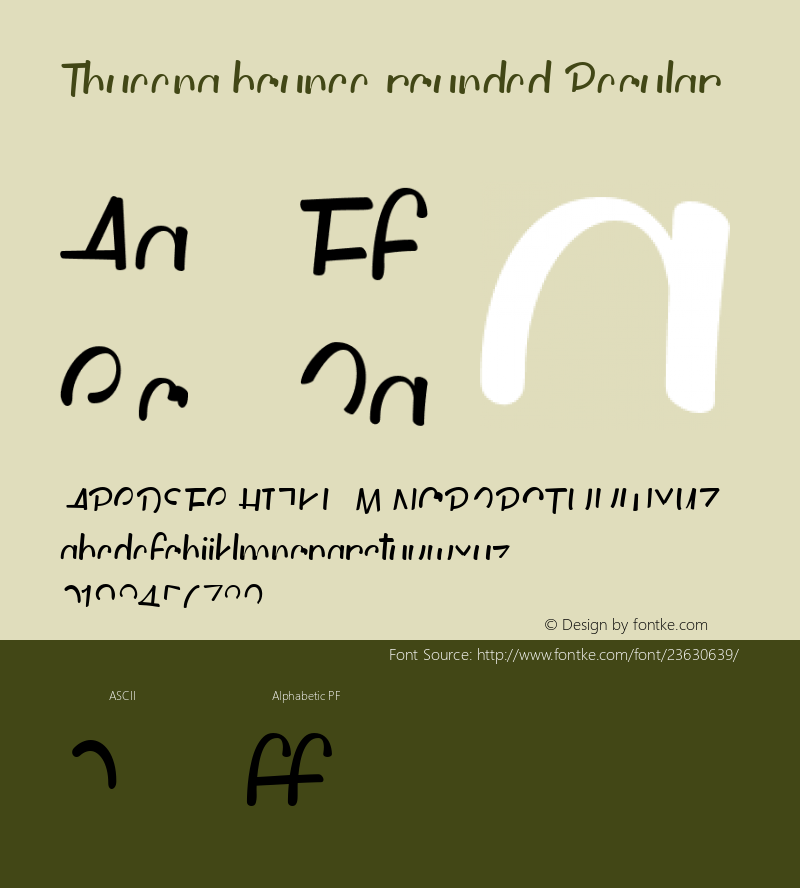 Thyeena bounce rounded Version 1.000 Font Sample