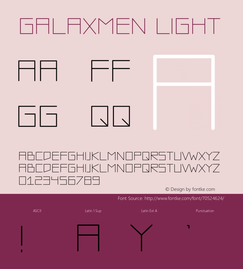 Galaxmen Light Version 1.005;Fontself Maker 3.5.1 Font Sample