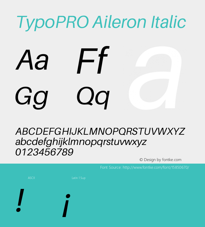 TypoPRO Aileron Italic Version 1.102;PS 001.102;hotconv 1.0.70;makeotf.lib2.5.58329 Font Sample