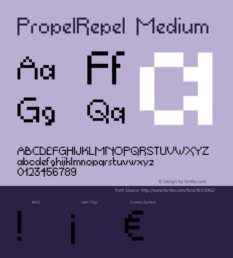 PropelRepel Medium Version 001.000 Font Sample