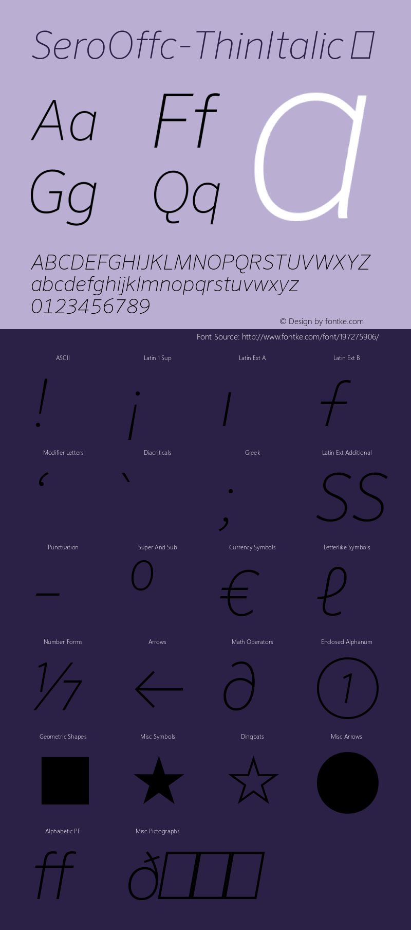 ☞Sero Offc Thin Italic Version 7.504; 2011; Build 1021; ttfautohint (v1.5);com.myfonts.easy.fontfont.sero.offc-thin-italic.wfkit2.version.3YPA图片样张