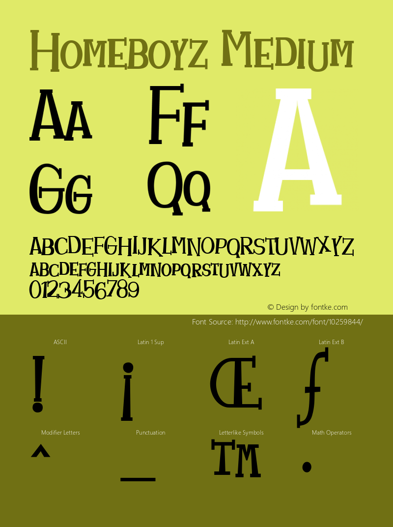 Homeboyz Medium Version 1.00 Font Sample