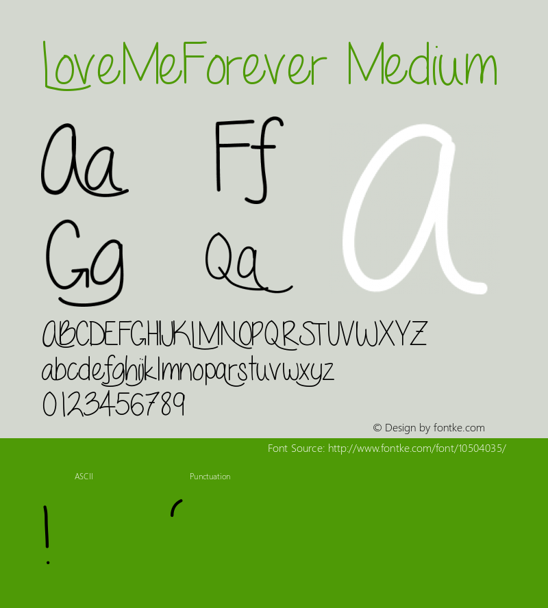 LoveMeForever Medium Version 001.000 Font Sample