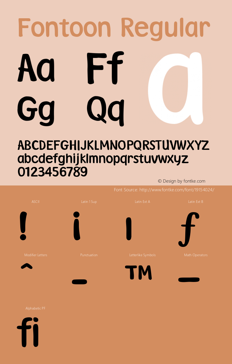 Fontoon Version 003.001 Font Sample