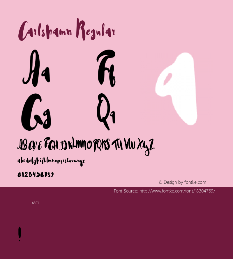 Carlshamn Regular Version 1.000 Font Sample