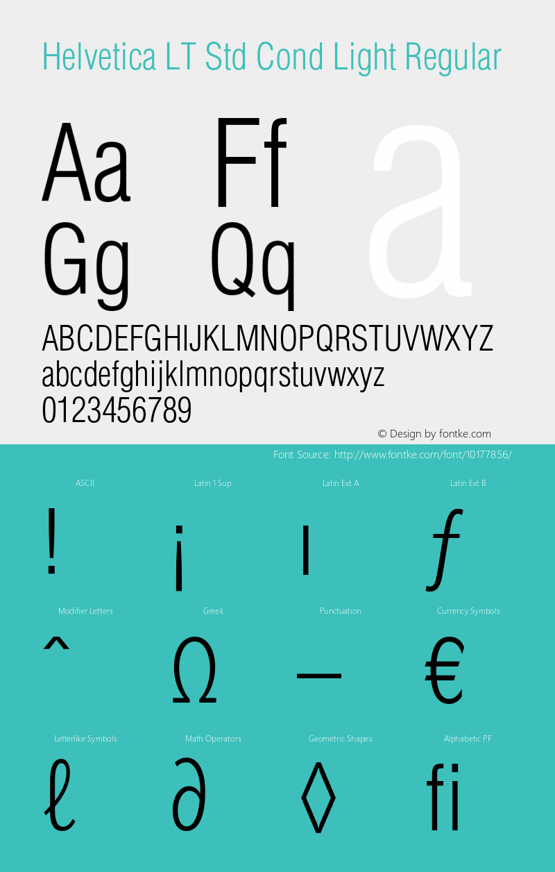 Helvetica LT Std Cond Light Regular OTF 1.029;PS 003.000;Core 1.0.33;makeotf.lib1.4.1585 Font Sample