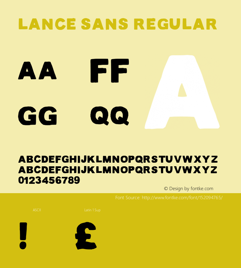 Lance-Sans-Regular  Font Sample