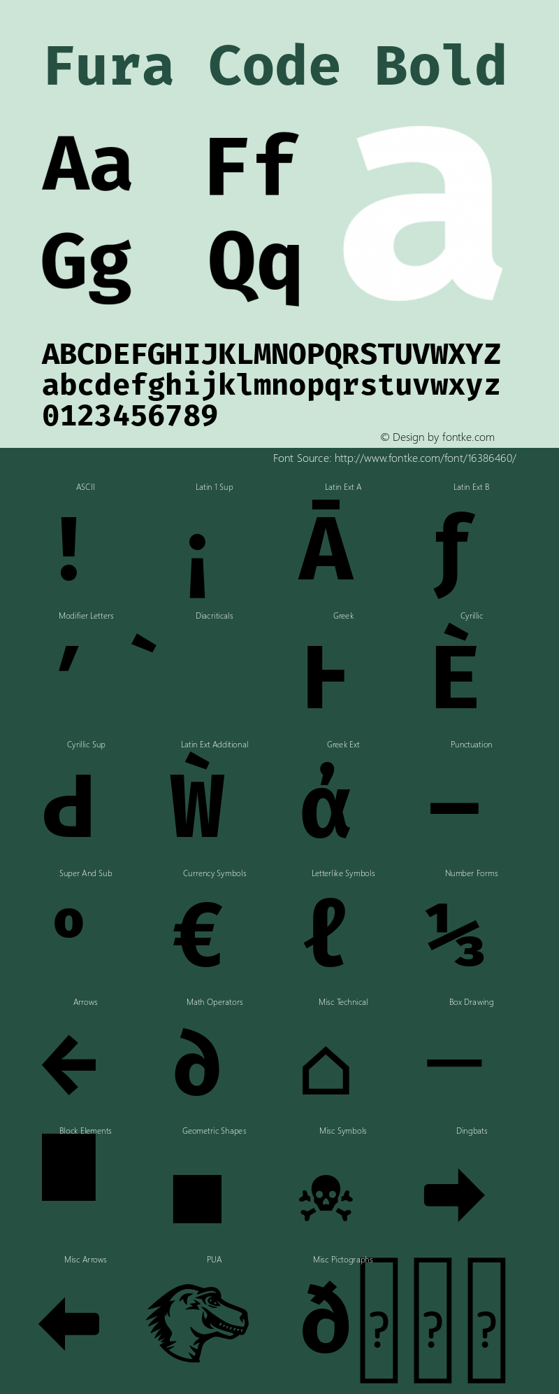 Fura Code Bold Version 1.102;PS 001.102;hotconv 1.0.88;makeotf.lib2.5.64775 Font Sample