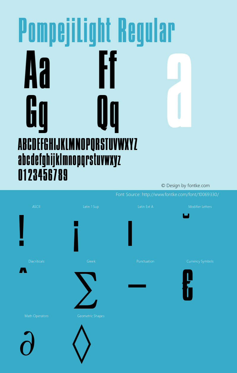 PompejiLight Regular Brendel            :10.12.1994 Font Sample