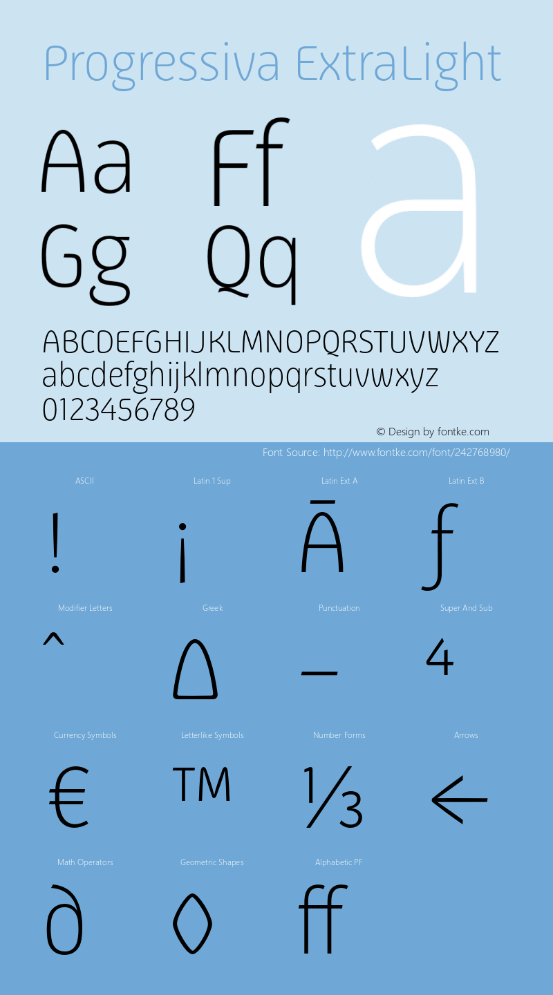 Progressiva-ExtraLight Version 1.000图片样张