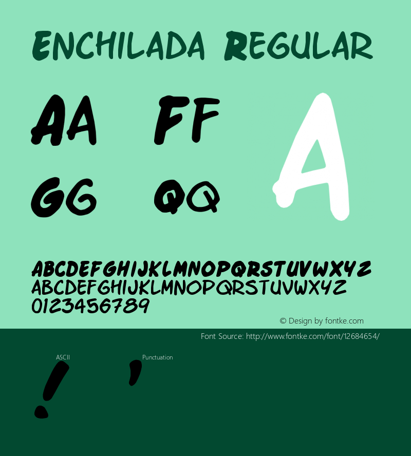 Enchilada Regular Version 1.0 Font Sample