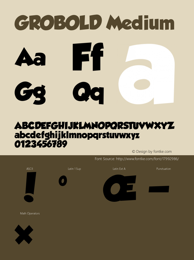 GROBOLD Medium Version 001.000 Font Sample