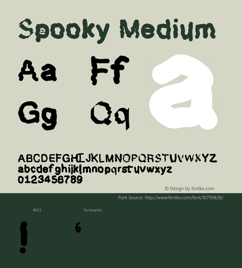 Spooky Medium Version 001.000 Font Sample