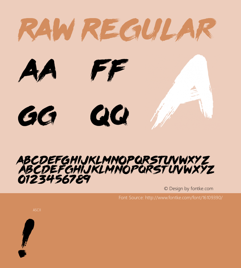RAW Regular Version 1.20 2016 Font Sample