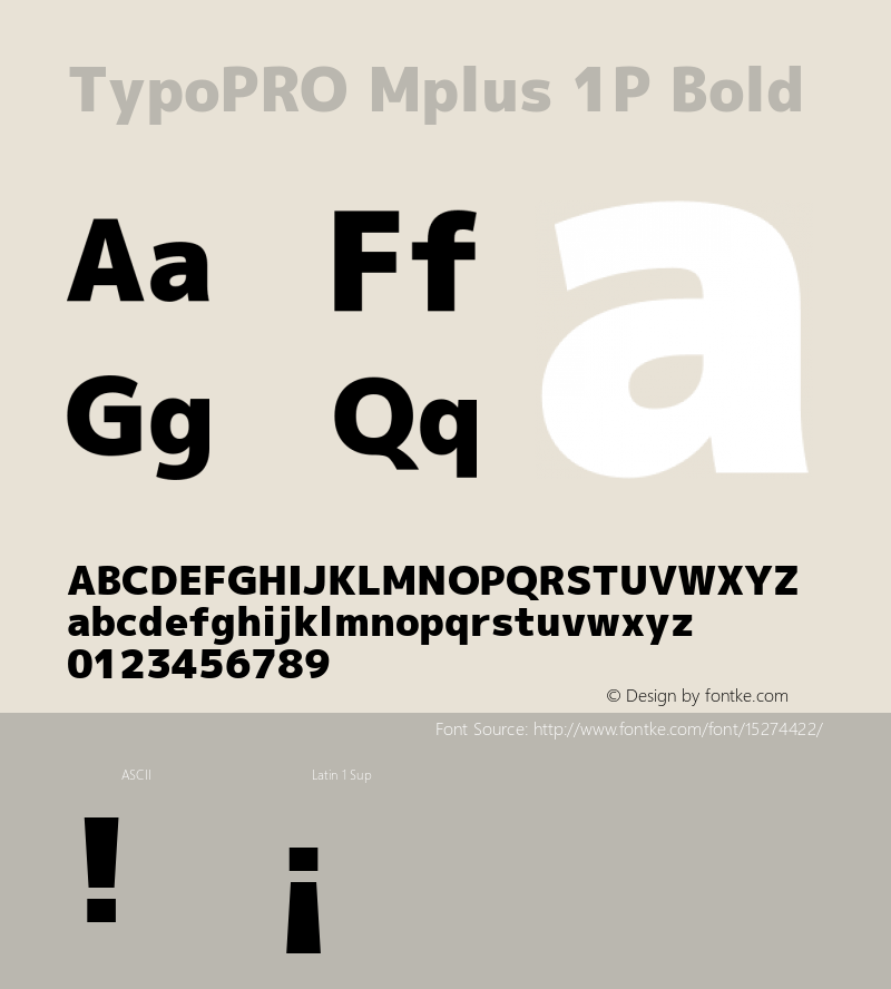 TypoPRO Mplus 1P Bold Version 1.059 Font Sample