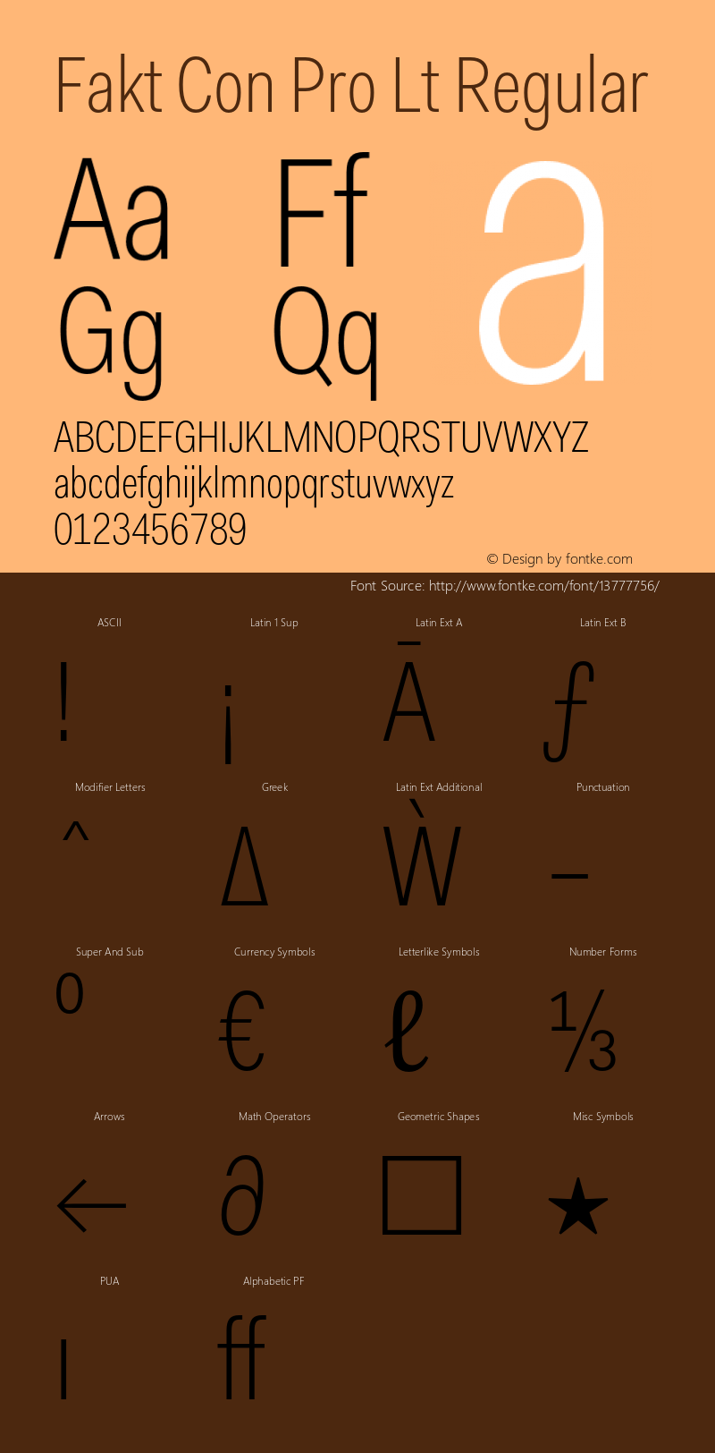 Fakt Con Pro Lt Regular Version 2.000;PS 1.000;hotconv 1.0.50;makeotf.lib2.0.16970 Font Sample