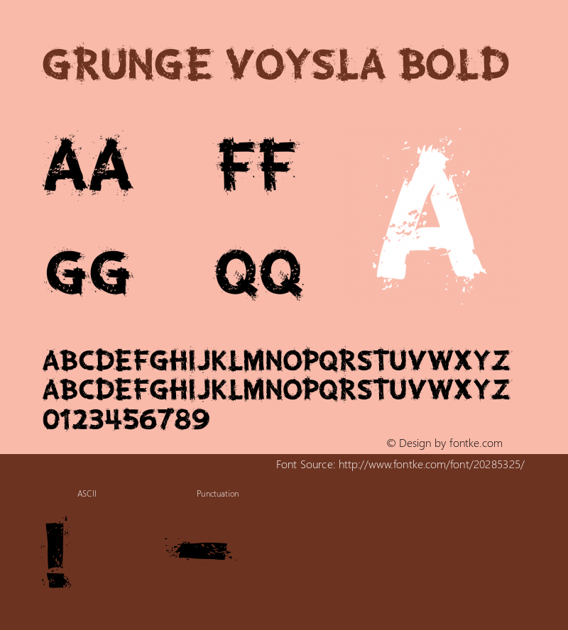 Grunge Voysla Bold Version 1.000 Font Sample