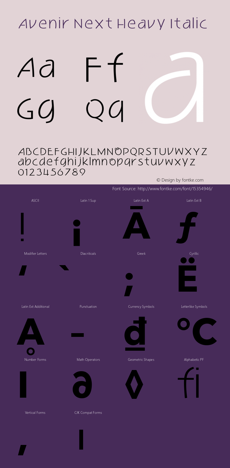 Avenir Next Heavy Italic 8.0d5e5 Font Sample