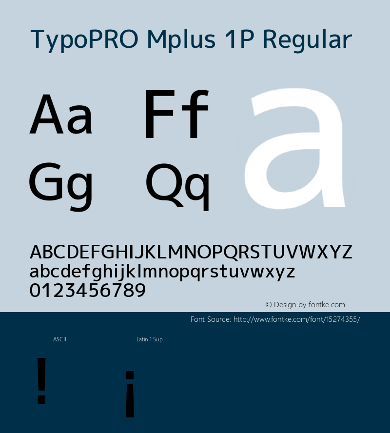 TypoPRO Mplus 1P Regular Version 1.059 Font Sample