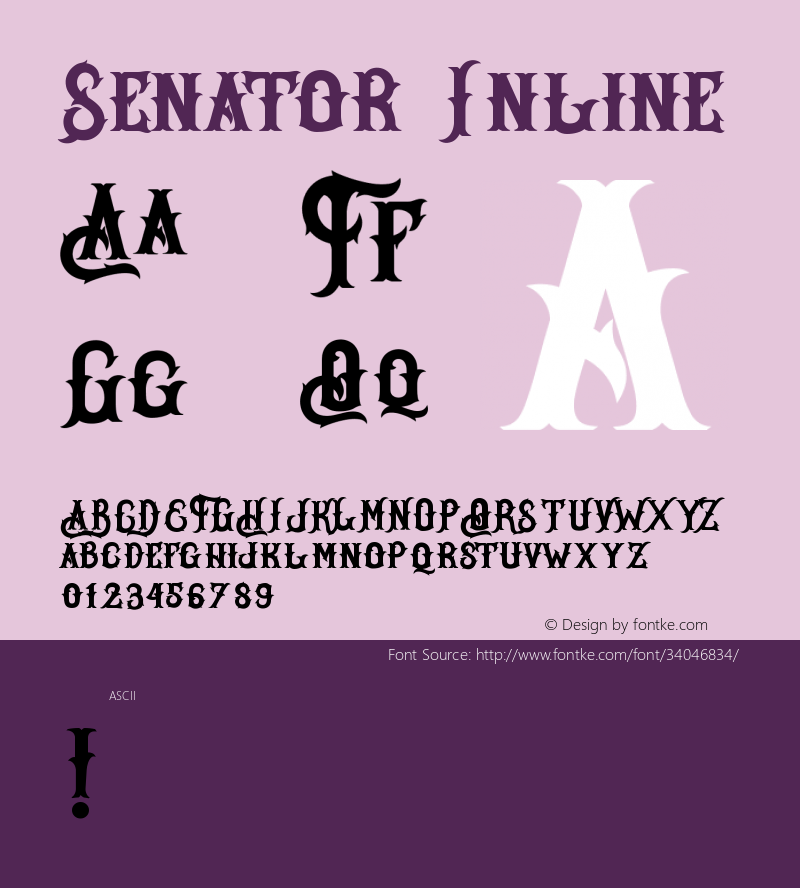 Senator Inline Version 1.00;June 26, 2019;FontCreator 11.5.0.2427 32-bit Font Sample