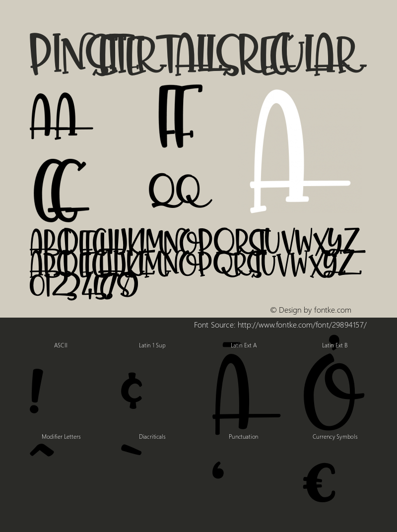 Pinsetter Talls Regular Version 1.000 Font Sample