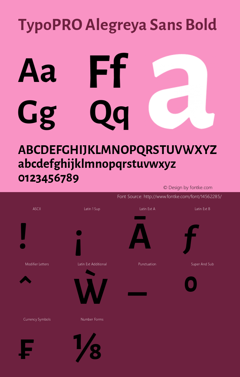 TypoPRO Alegreya Sans Bold Version 1.000;PS 001.000;hotconv 1.0.70;makeotf.lib2.5.58329 DEVELOPMENT Font Sample