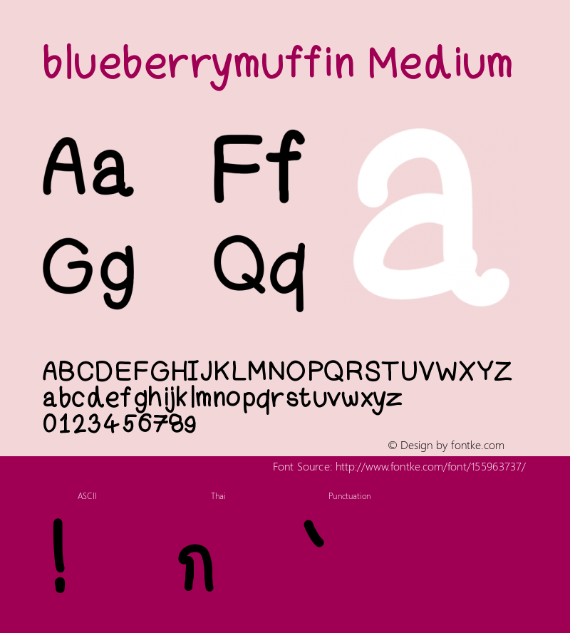 blueberrymuffin Version 001.000 Font Sample