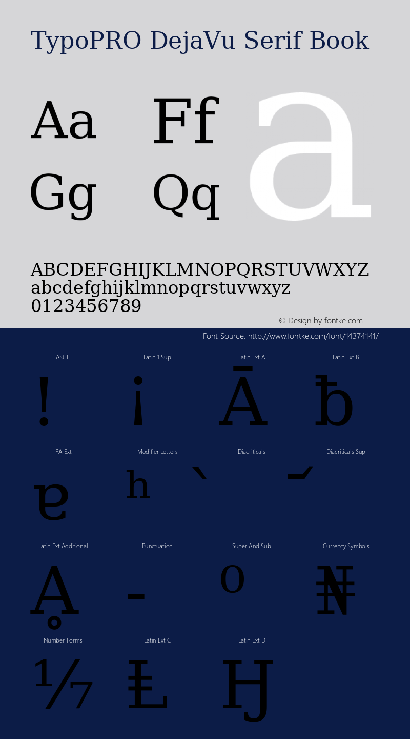 TypoPRO DejaVu Serif Book Version 2.34 Font Sample