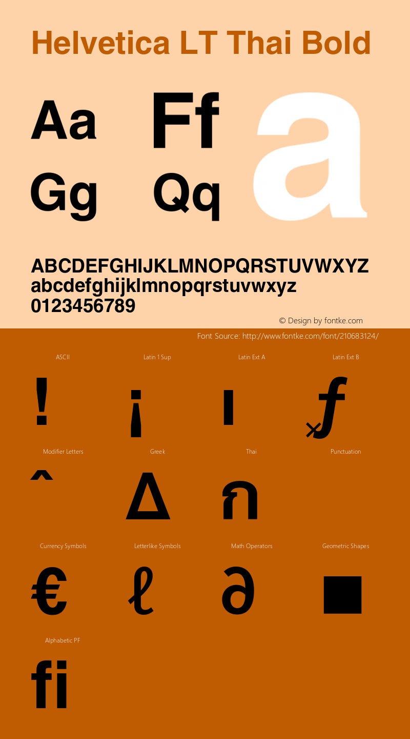 Helvetica LT Thai Bold Version 1.10图片样张