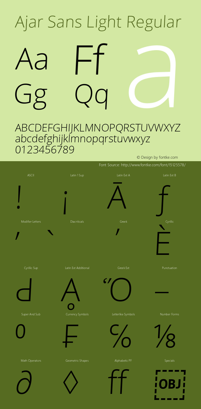 Ajar Sans Light Regular Version 1.10 Font Sample