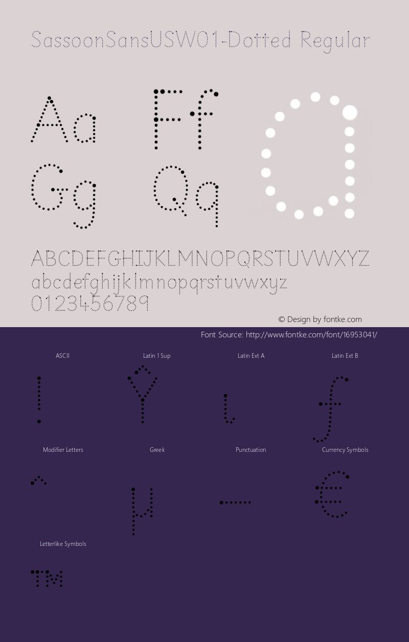 SassoonSansUSW01-Dotted Regular Version 1.40 Font Sample