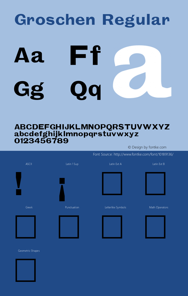 Groschen Regular Altsys Fontographer 3.5  11/17/92 Font Sample
