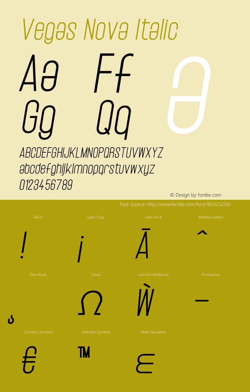 Vegas Nova Italic 1.000图片样张