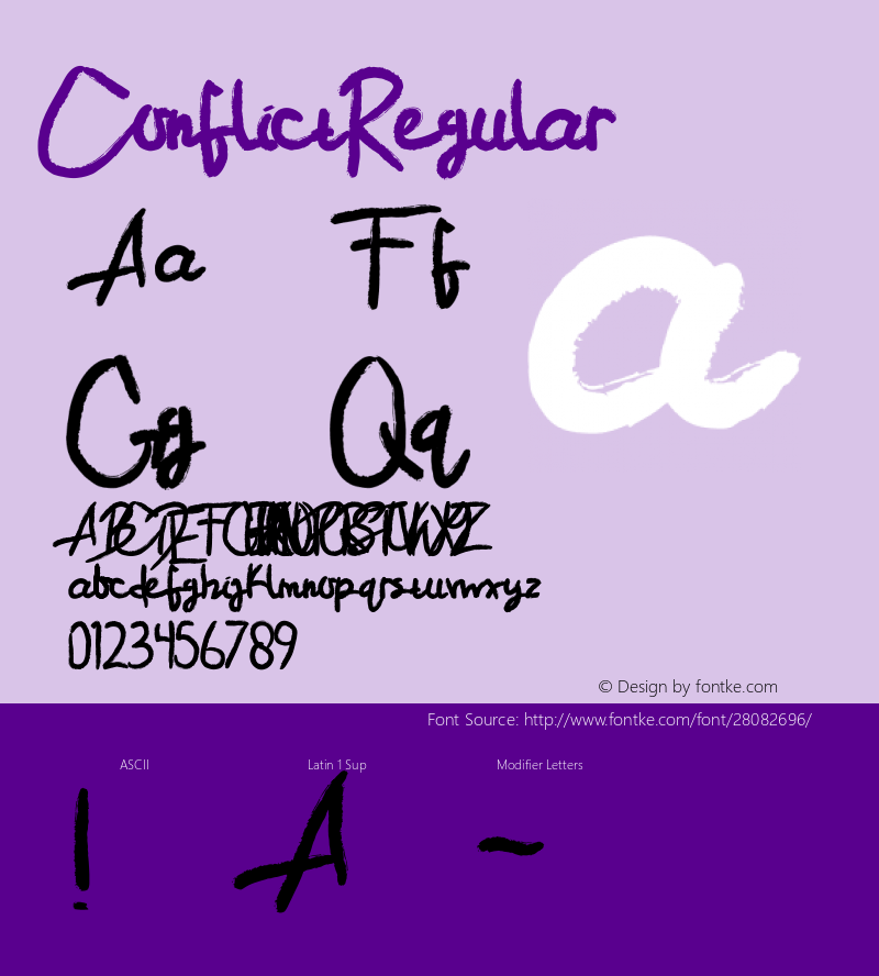 Conflict Version 1.000 Font Sample