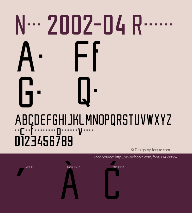 Nike 2002-04 Regular Version 1.0 Font Sample